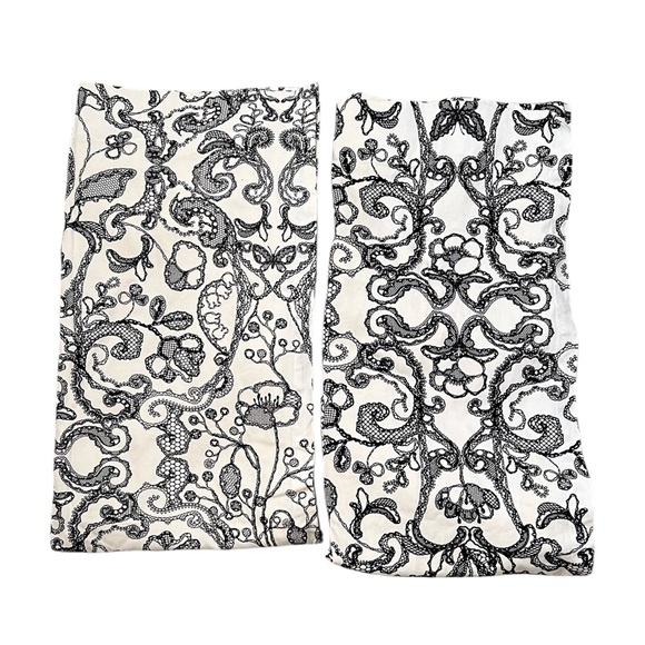 Set Of 2 Floral Heavy Linen Curtain Panels 82” - Picture 2 of 5